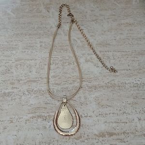 Chico's long gold two strand what the gold pendant